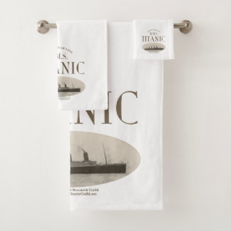 RMS Titanic Ghost Ship Sepia/White Bath Towel Set