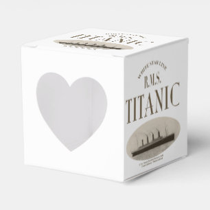 RMS Titanic Ghost Ship Sepia White Heart Favor Box