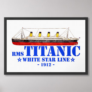 RMS Titanic Illustration - White Star Line 1912 Photo Print