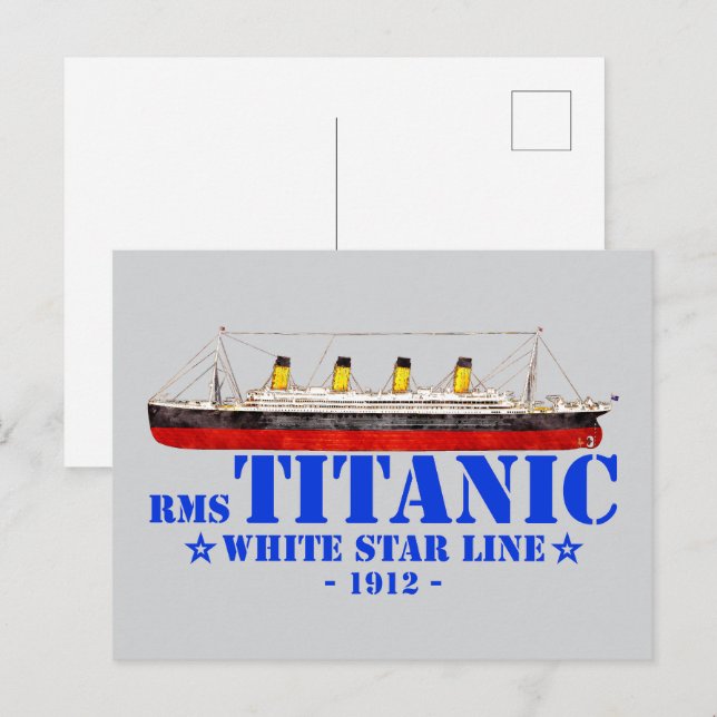 RMS Titanic Illustration - White Star Line 1912 Postcard (Front/Back)