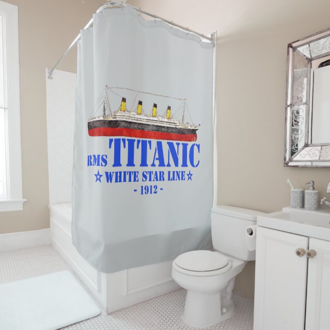 RMS Titanic Illustration - White Star Line 1912 Shower Curtain (In Situ)