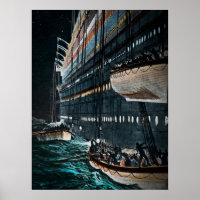 RMS Titanic Lifeboats Are Lowered Vintage