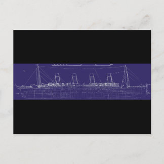 RMS Titanic Original Blueprint, Enhanced for Colou Postcard