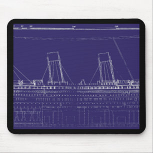 RMS Titanic Original Blueprint, Enhanced for Mouse Pad