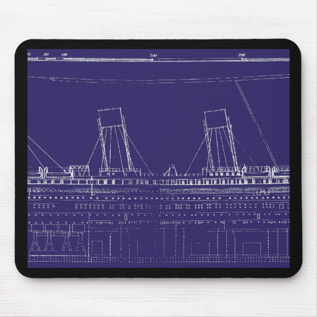 RMS Titanic Original Blueprint, Enhanced for Mouse Pad (Front)