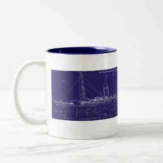 RMS Titanic Original Blueprint, Enhanced for Two-Tone Coffee Mug
