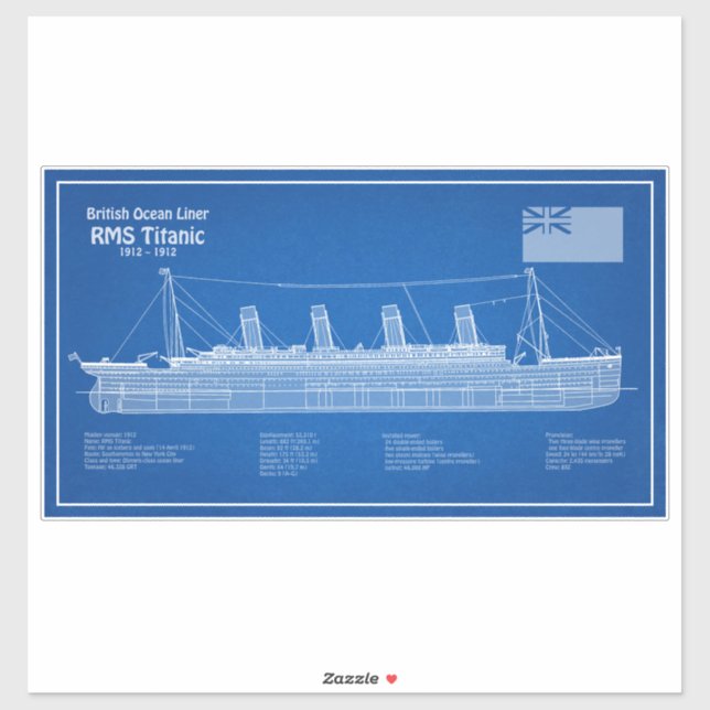 RMS Titanic Ship Blueprint Plans ABD (Sheet)