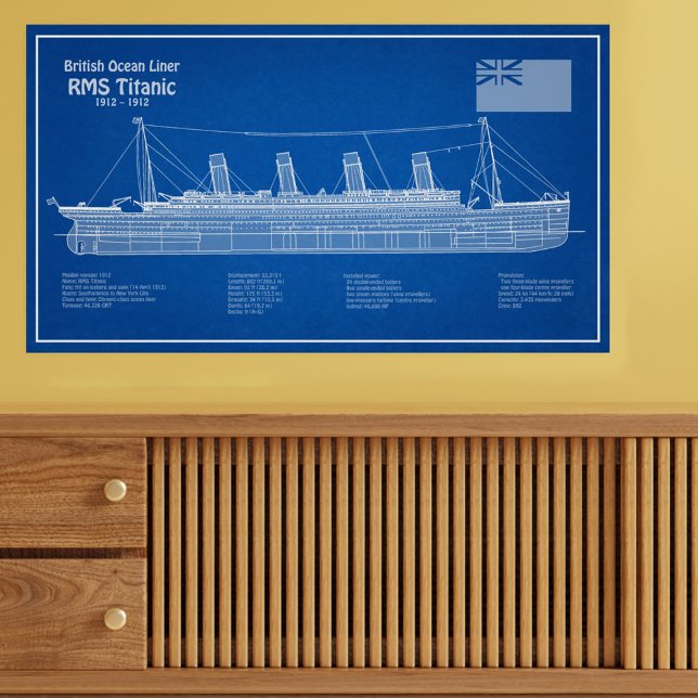 RMS Titanic Ship Blueprint Plans ABD Photo Print (Creator Uploaded)