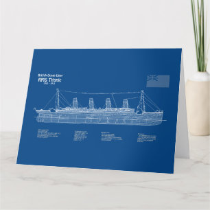 RMS Titanic Ship Blueprint Plans ABD Thank You Card