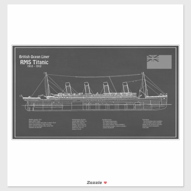 RMS Titanic Ship Blueprint Plans PBD (Sheet)