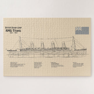 RMS Titanic Ship Blueprint Plans SD Jigsaw Puzzle