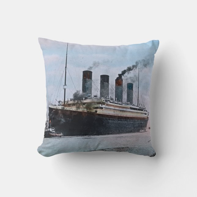 RMS Titanic Southampton Maiden Voyage Vintage 1912 Cushion (Front)