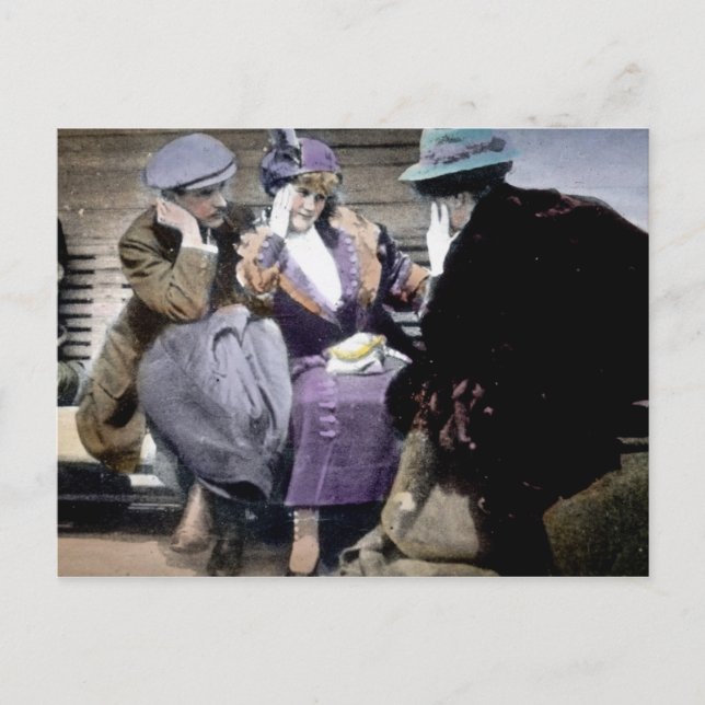 RMS Titanic Survivors on Deck of Carpathia Postcard (Front)