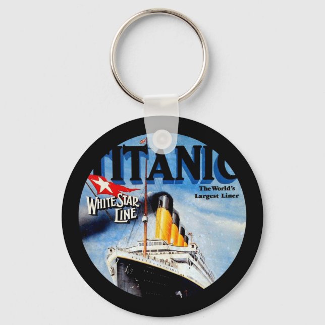 RMS Titanic Travel Ad Key Ring (Front)