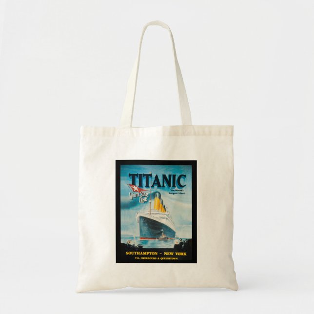 RMS Titanic Vintage Poster Art Tote Bag (Front)