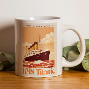 RMS Titanic Vintage Poster. Retro Ocean Liner Art Coffee Mug