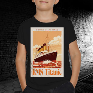 RMS Titanic Vintage Poster. Retro Ocean Liner Art T-Shirt