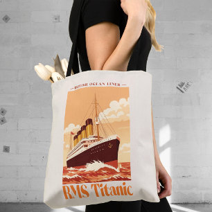 RMS Titanic Vintage Poster. Retro Ocean Liner Art Tote Bag