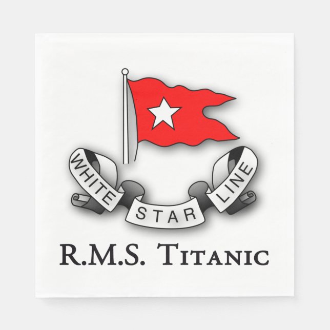 RMS Titanic White Star Line Napkin (Front)
