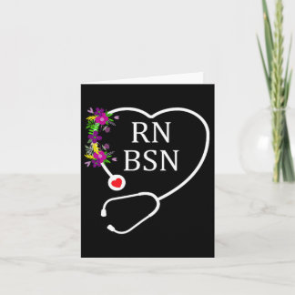 Rn Bsn Registered Nurse Nursing Floral Stethoscope Card