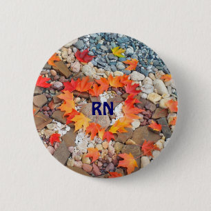 RN buttons Nurse Heart Autumn Leaves Nurses
