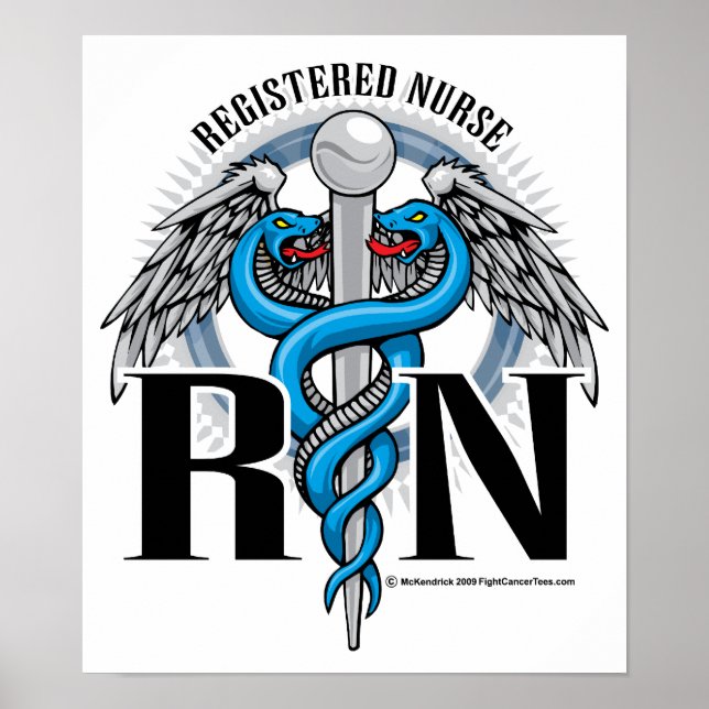 RN Caduceus Blue Poster (Front)
