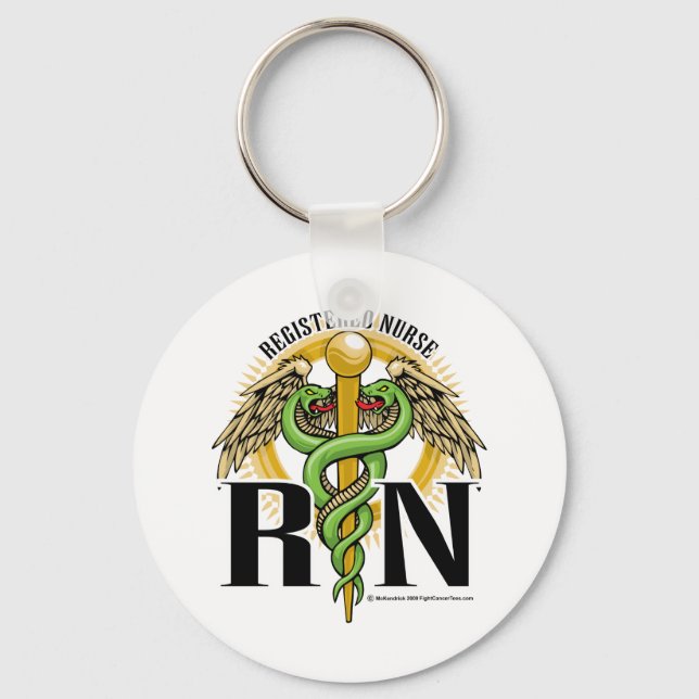 RN Caduceus Green Key Ring (Front)
