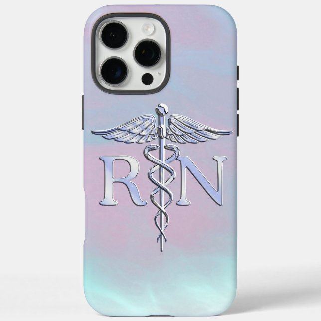 RN Caduceus Medical Mother Pearl Decor Case-Mate iPhone Case (Back)