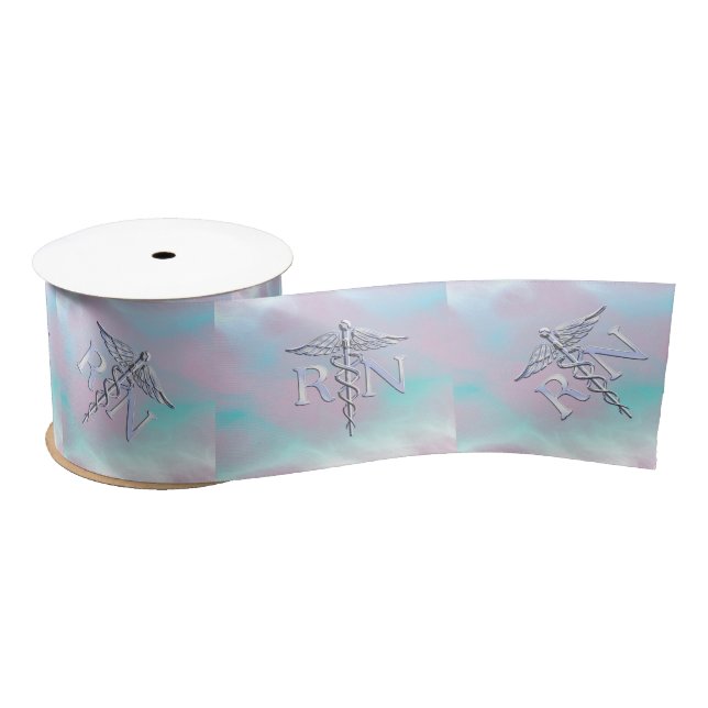 RN Caduceus Medical Mother Pearl Decor Satin Ribbon (Spool)