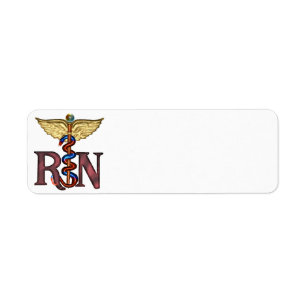RN Caduceus Return Address Label