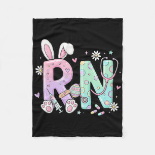 Rn Easter Bunny Nurse Registered Nursing Medical Fleece Blanket