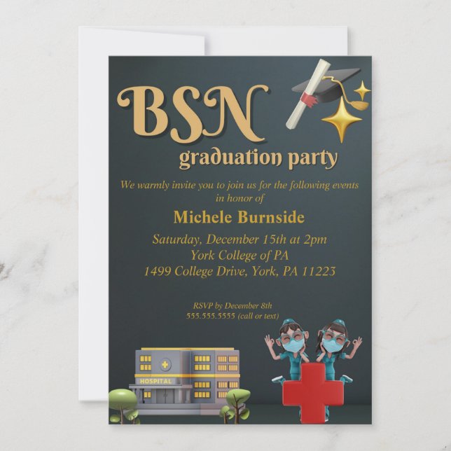 rn graduation invitations (Front)