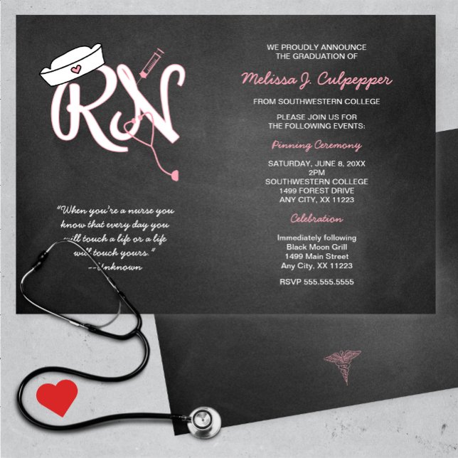 RN graduation nurse pinning ceremony invites (Creator Uploaded)