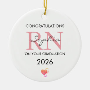 RN Graduation Personalised Name Class of 2026 Ceramic Ornament