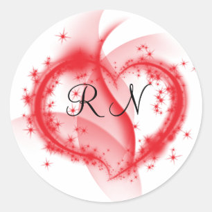 RN heart Classic Round Sticker