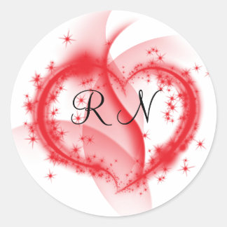 RN heart Classic Round Sticker