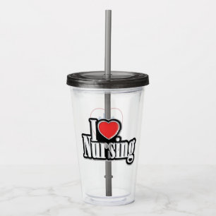 RN I Love Nursing Acrylic Tumbler