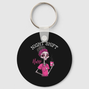 Rn Icu Night Shift Nurse Skeleton  Key Ring