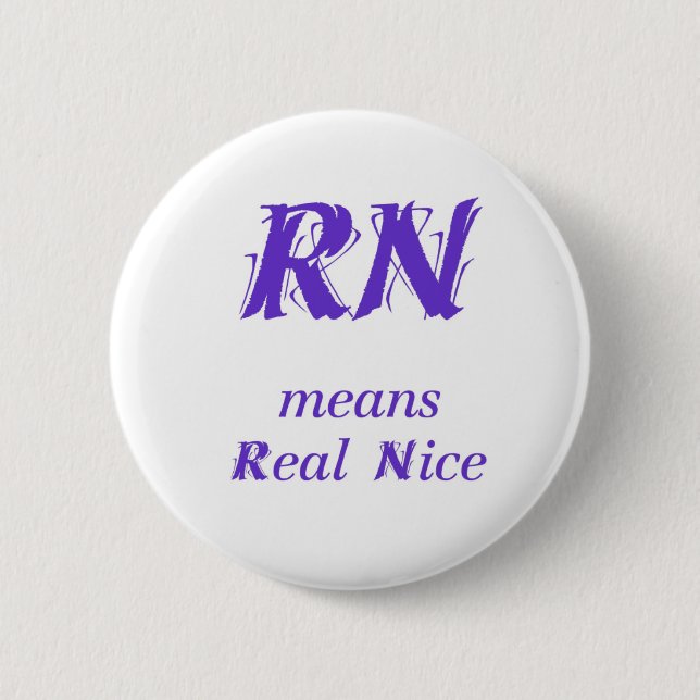 RN in purple 6 Cm Round Badge (Front)