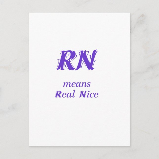 RN in purple Postcard (Front)