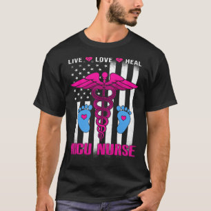 RN LPN CNA Nursing Student American Flag NICU Nurs T-Shirt