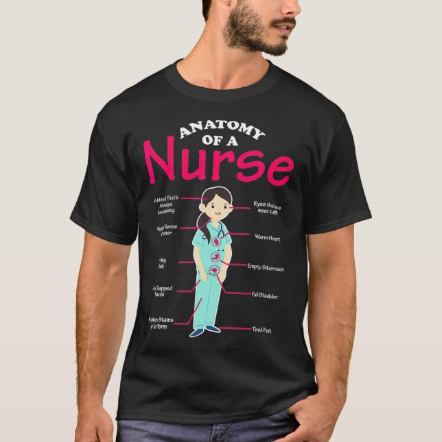 RN LVN Nurse Anatomy Scrub Cool Nursing Graduate T-Shirt (Front)