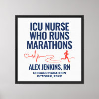 RN Marathon Runner Sign Male ICU Nurse Canvas