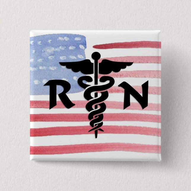 RN Medical Symbol 15 Cm Square Badge (Front)