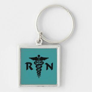 RN Medical Symbol Key Ring