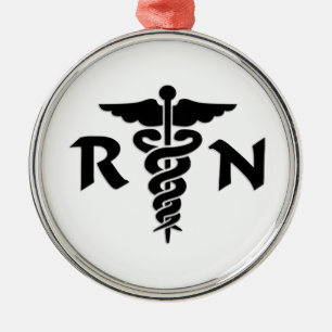 RN Medical Symbol Metal Tree Decoration