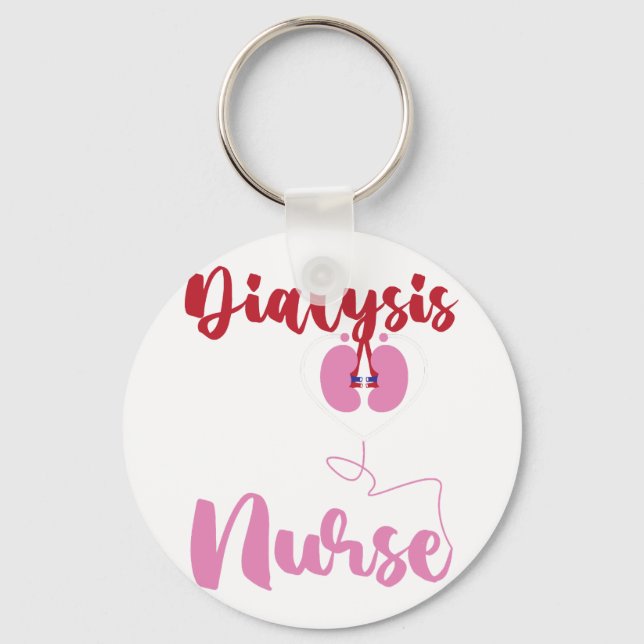 RN Nephrology Dialysis Nurse Key Ring (Front)