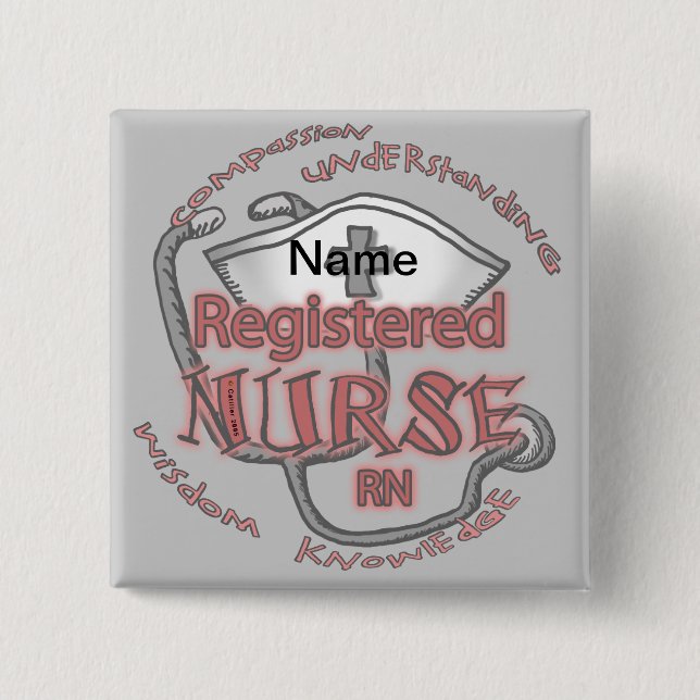 RN nurse axiom  15 Cm Square Badge (Front)