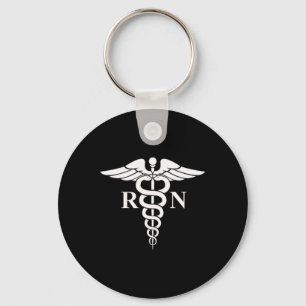 Rn Nurse Caduceus Medical Symbol Nursing Logo Gift Key Ring