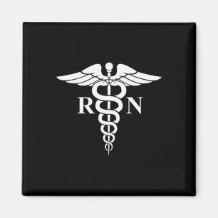 Rn Nurse Caduceus Medical Symbol Nursing Logo Gift Magnet